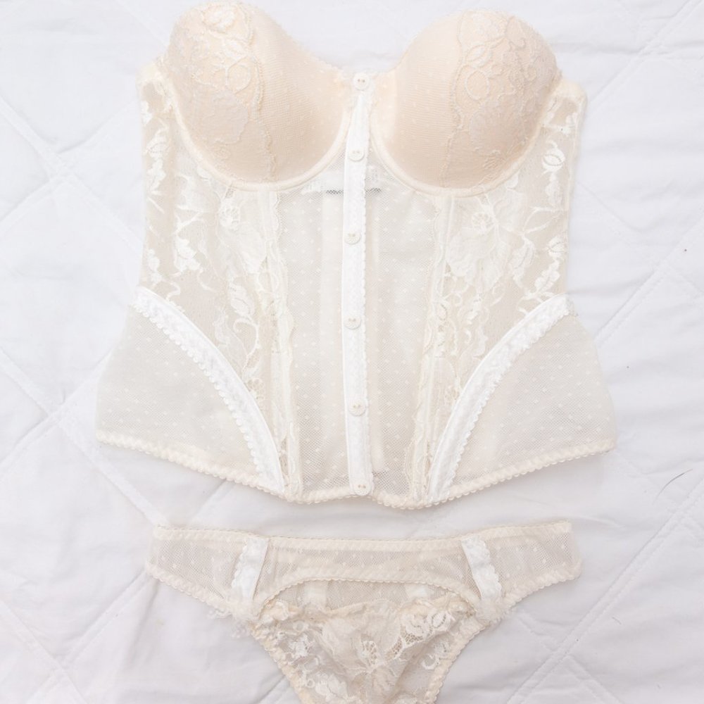 Aubade Paris Bridal Corset and Thong set